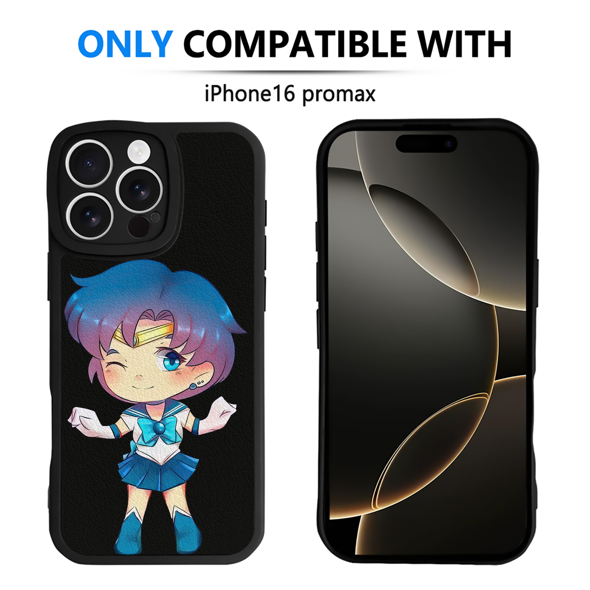 （画像用） 美少女戦士セーラームーン 水野 亜美 みずの あみ Sailor Moon Mizuno Ami 【iPhone 16シリーズ対応】シリコンスマホケース（レザー調） 材質：シリコン